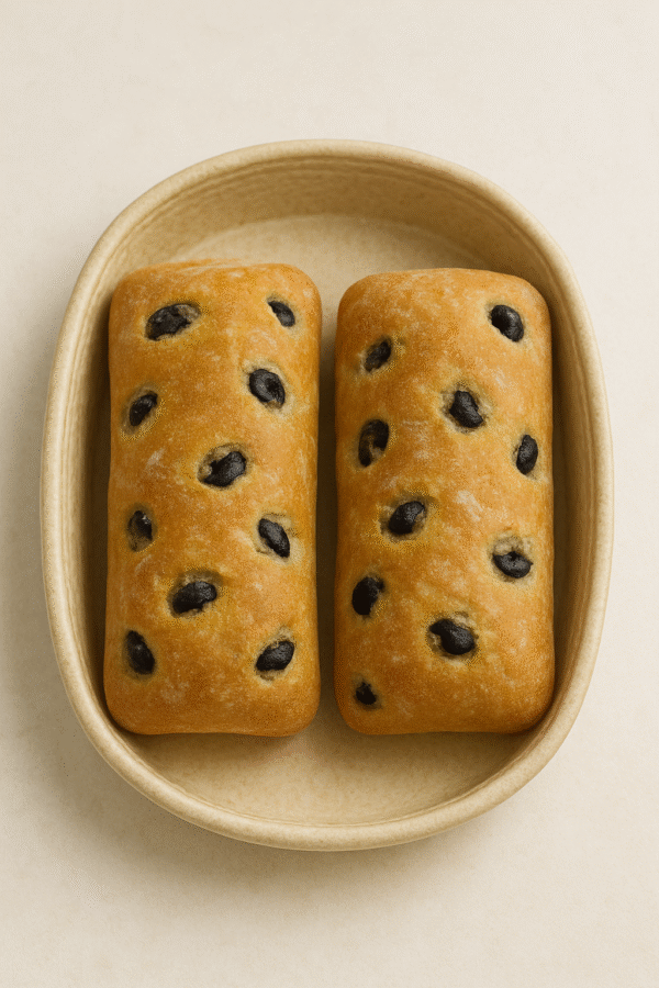 Pão Ciabatta com Azeitonas Pré-assado (5 unidades)